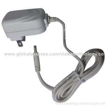 12V 300mA AC/DC Wall Adapter in White Color, cUL, FCC Marks